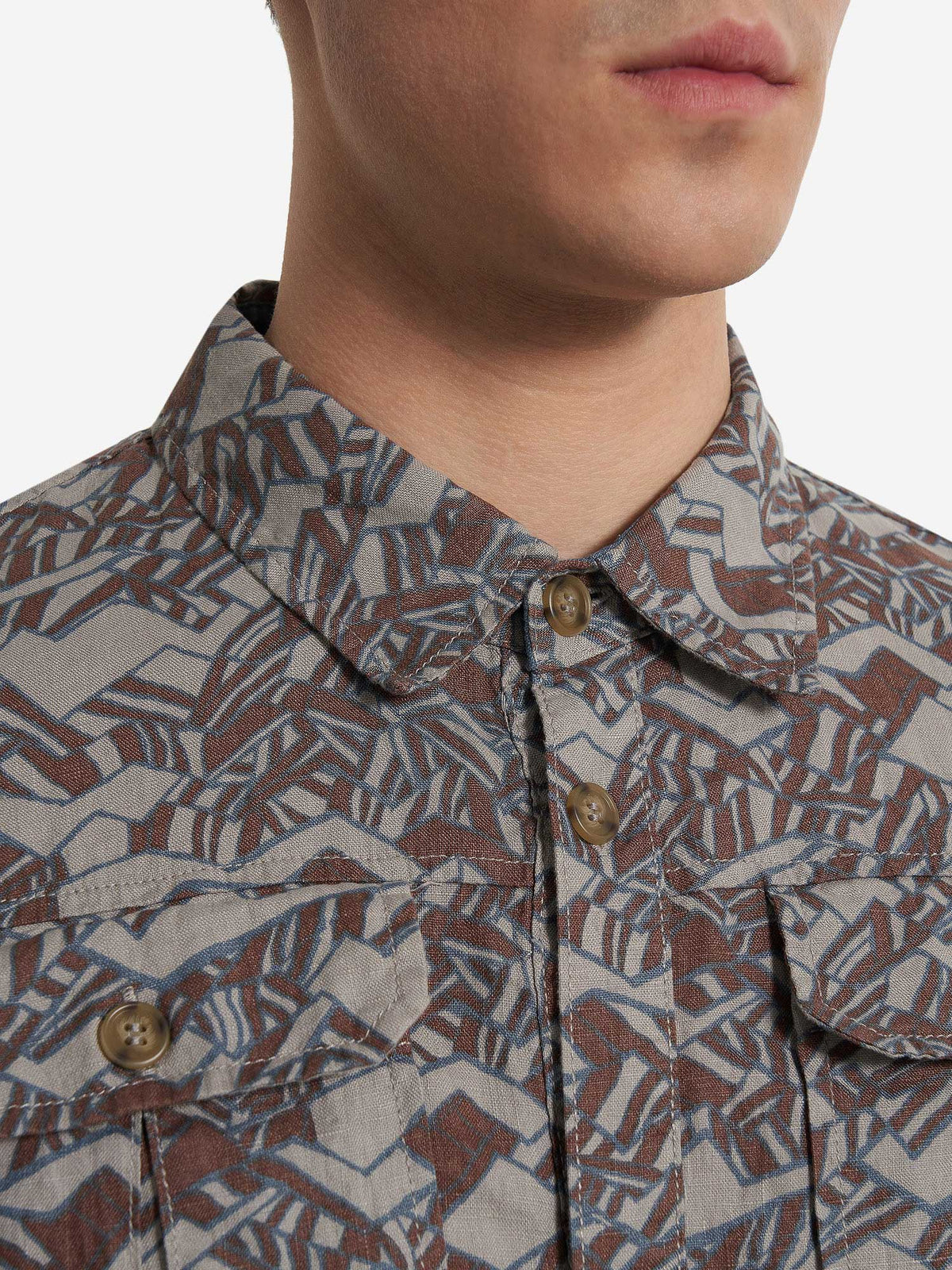 CORDILLERO Риза Travel Male SS Shirt AOP linen